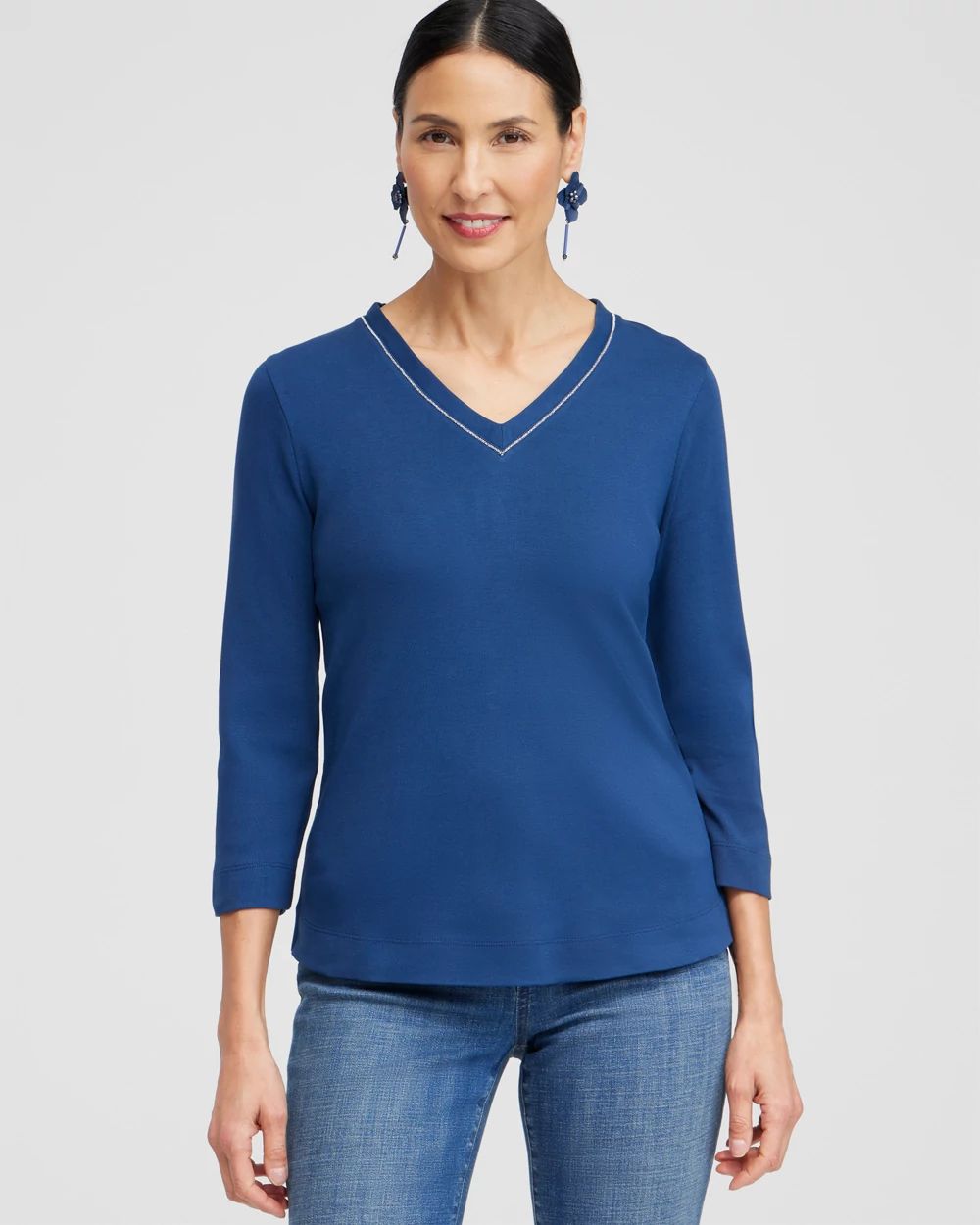Caviar Bead 3/4 Sleeve Tee | Chico's